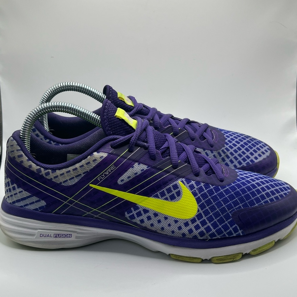 Nike Womens Dual Fusion Flywire Training Shoes Purple 531661-504 Lace Up Size 8M